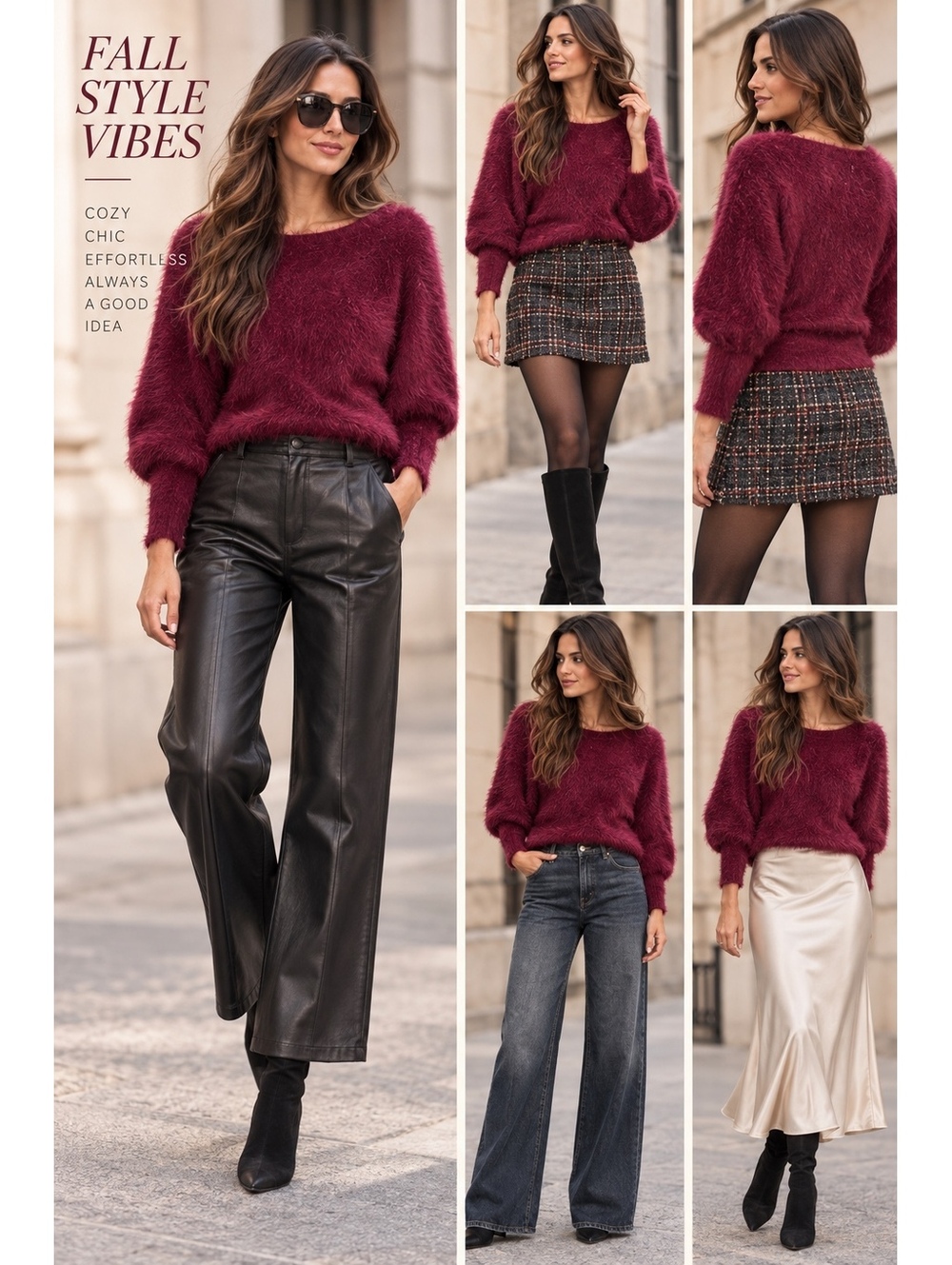 Anthropologie Burgundy Eyelash Knit Dolman Sleeve Sweater Women's M